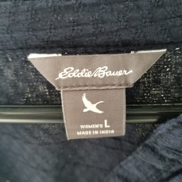 Navy Eddie Bauer Top - Worn Once - Sz Large - Picture 4 of 11